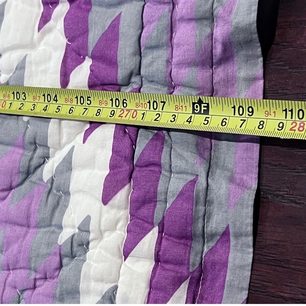 John Robshaw‎ Luxury King Quilt Lavender Purple White Chevron Cotton Made India